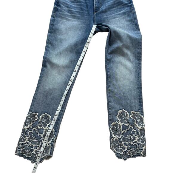 Driftwood Colette Pressed Flower Embroidered Straight Leg Jeans Size 26 - Picture 5 of 10
